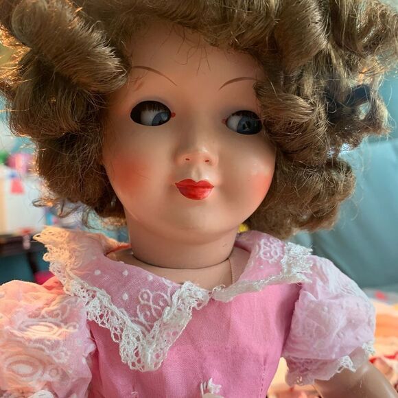 Flirty Eye MMM Pink Dress Antique Doll - Picture 9 of 9